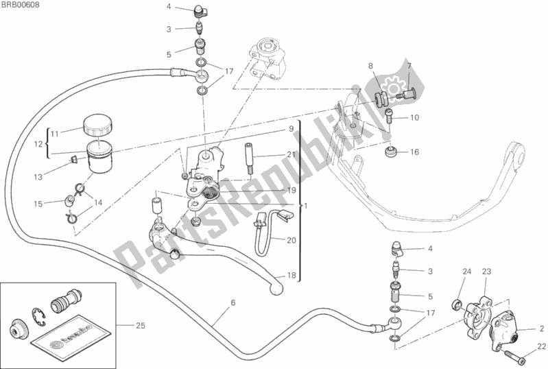 All parts for the Clutch Master Cylinder of the Ducati Multistrada 1260 S Grand Tour USA 2020